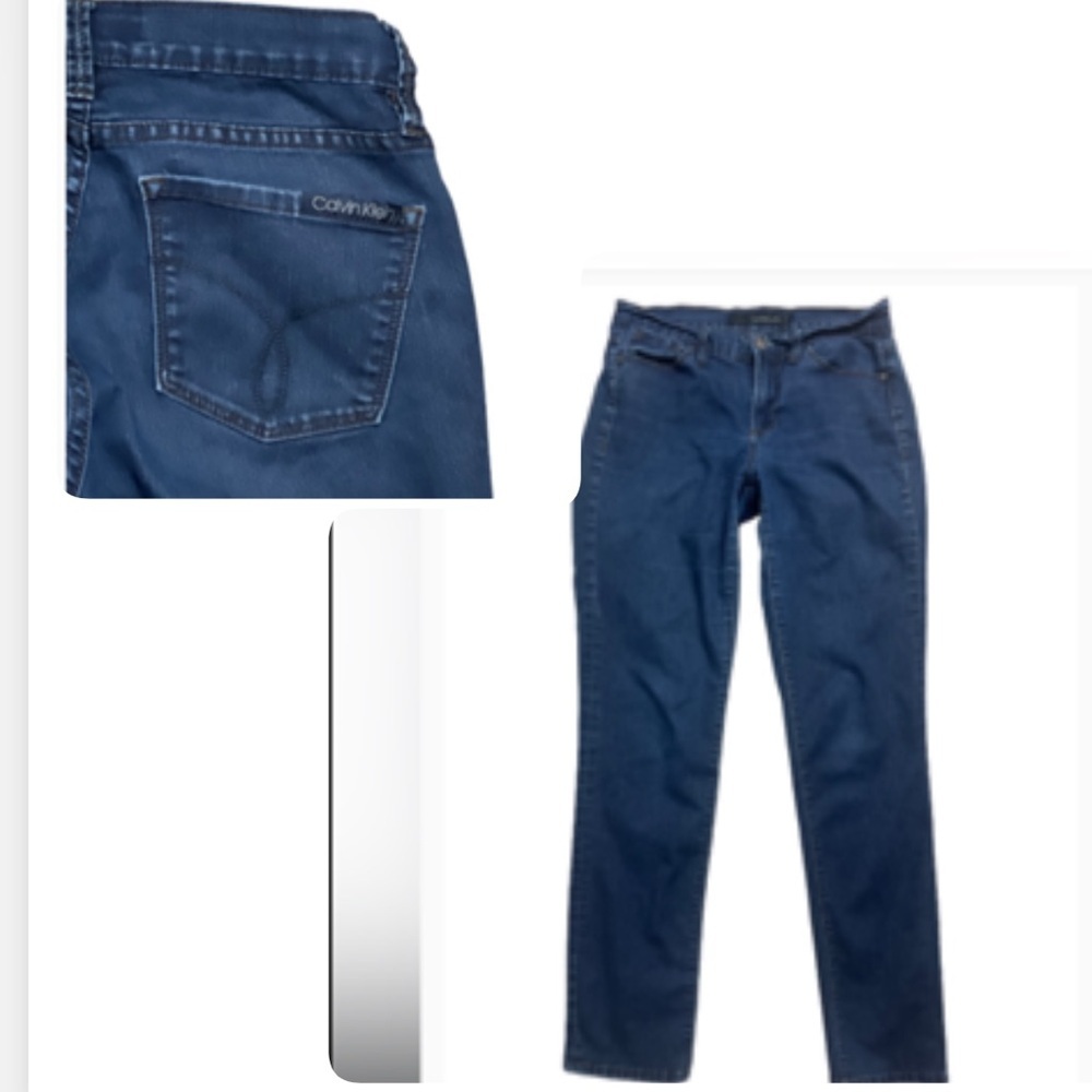 Calvin Klein Blue Straight Leg Vintage Jeans Stretch Pockets Size‎ medium